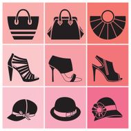 Set of fashion computer icons N3