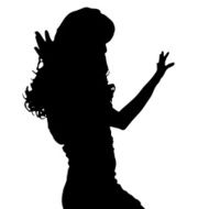 Vector silhouette of a woman N186
