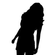 Vector silhouette of a woman N189