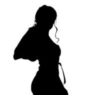 Vector silhouette of a woman N194
