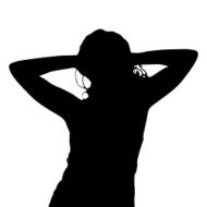 Vector silhouette of a woman N196