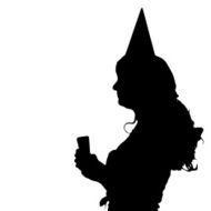 Vector silhouette of a woman N199