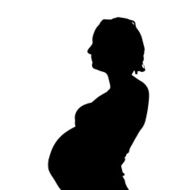 Vector silhouette of a woman N200