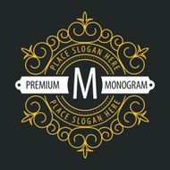 premium monogram Flourishes calligraphic logo template elegant l