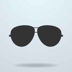 Police or cop sunglasses glasses Vector black icon