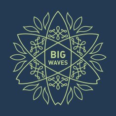 Simple monogram design template with elegant surfing logo