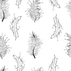 Seamless pattern with abstract feathers N4