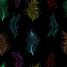 Seamless pattern with abstract feathers N6