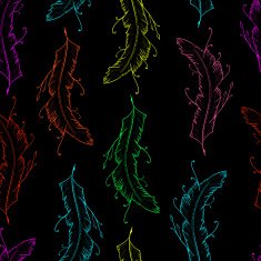 Seamless pattern with abstract feathers N12