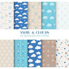 10 Seamless Patterns - Snow and Clouds