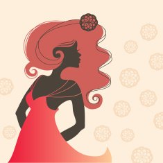 Single beautiful woman sideview silhouette