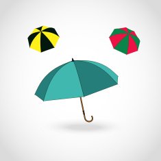 Opened umbrella isolated on white background
