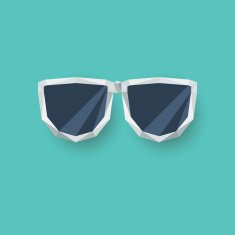 Low poly sunglasses symbol Summer holiday background Retro polygonal illustration