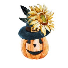 Watercolor halloween pumpkin