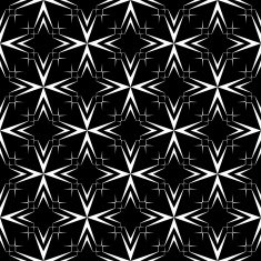 Abstract black and white seamless vector pattern with stars