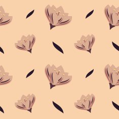 romantic pastel flowers decorative seamless pattern background illustration