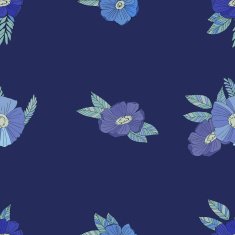 Blue flowers on white background N9