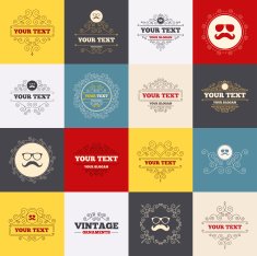 Mustache and Glasses icons Hipster symbols N3