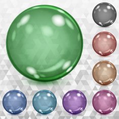 Set of multicolored transparent spheres N3