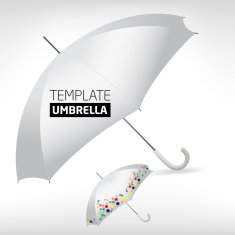 Vector realistic blank classic white umbrella