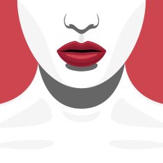 Fashion Beauty Female Model with red Lips