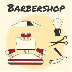 Vector with barber tools