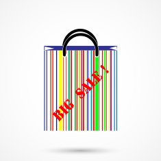 Creative abstract shopping bag logo design