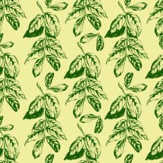 Seamless floral hand-drawn pattern leaf background Retro pattern with