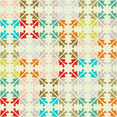 Pattern made from colorful scraps Vintage geometric ornament