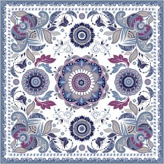 Design for square pocket shawl textile N3