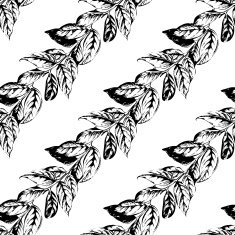 Seamless floral hand-drawn pattern leaf background Retro pattern with N4
