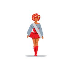Ukrainian girl in national traditional costume clothes Vector Illustration