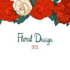 Vintage border with roses N5