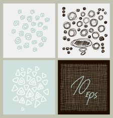 Hand Drawn textures made with ink Vector Isolated