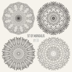 Set of contour mandalas