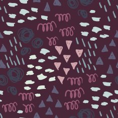 Simple vector seamless pattern with fun shapes and bright colors