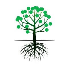 Tree and Roots Vector Illustration
