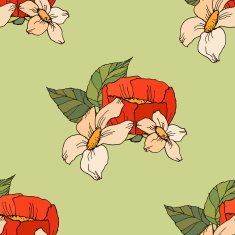Seamless floral pattern with peonies N11