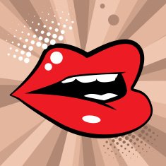 Open red lips