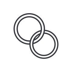 Wedding rings outline vector icon modern minimal flat design style N3