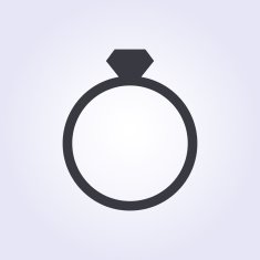 Diamond wedding ring vector icon modern minimal flat design style N2