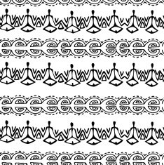 Vector seamless black and white ethnic pattern N5