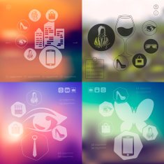 shopping infographic with unfocused background N4