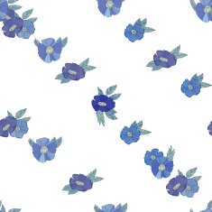 Blue flowers on white background N10