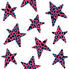 Seamless pattern with leopard stars trendy rock punk design vector