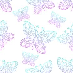 Seamless Texture Butterfly Lineart
