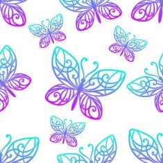 Seamless Texture Butterfly Colored