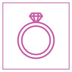 Diamond wedding ring outline icon modern minimal flat design style N2
