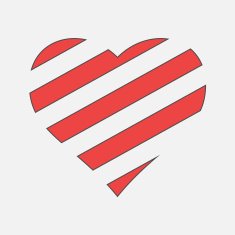 Happy Valentine Day Striped Heart