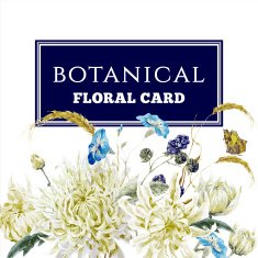 Vintage Floral Card with Chrysanthemums